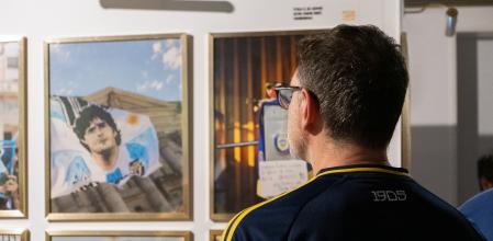 La imagen de Maradona, en la exposición Boca + Arte