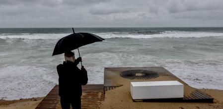 Temporal marítimo de levante en Badalona, Barcelona