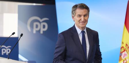 El president del Partit Popular, Alberto Núñez Feijóo fa balanç de l'any a la seu del PP en Madrid.