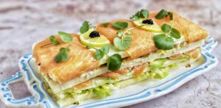 Pastel frío de salmón ahumado&nbsp;