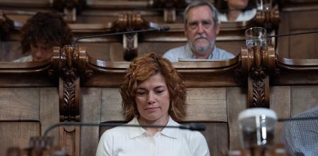 La líder de ERC en el Ayuntamiento de Barcelona, Elisenda Alamany, durante un pleno.