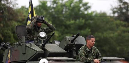 Soldados colombianos en la zona de Cúcuta, en la frontera con Venezuela&nbsp;