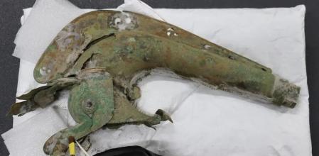 La campana del 'carnyx' con forma de cabeza de jabalí