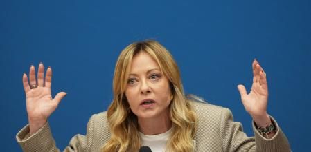 La primera ministra italiana,Giorgia Meloni, a la conferència de premsa anual