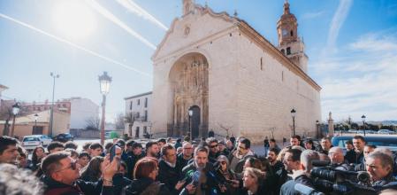 El líder de Vox, Santiago Abascal, en su intervención desde Calamocha, Teruel