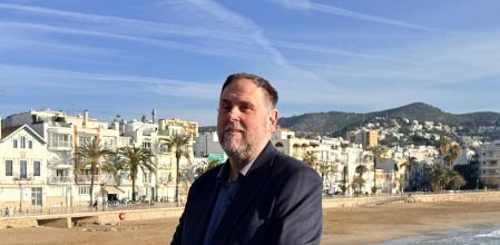 El líder de ERC, Oriol Junqueras, en declaraciones en Sitges.