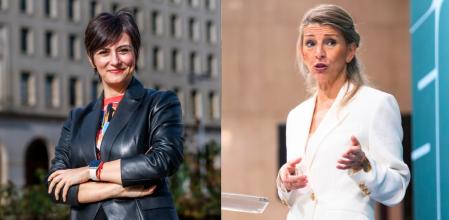 Las ministras Isabel Rodríguez (PSOE) y Yolanda Díaz (Sumar)