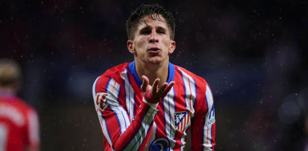 Giuliano Simeone celebrando un gol con el Atlético de Madrid