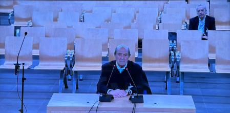José Gomis, ex directivo de Isolux, declarando esta mañana en la Audiencia Nacional
