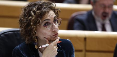 La vicepresidenta primera del Gobierno, María Jesús Montero, ayer en el Senado