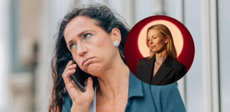 Una mujer recibiendo una llamada de spam en su teléfono