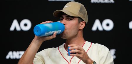 Carlos Alcaraz,ahir aMelbourne