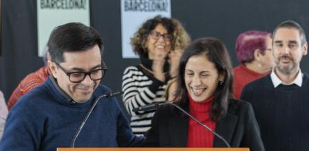 Gerardo Pisarello y Carol Recio, ayer en el Ateneu del Clot