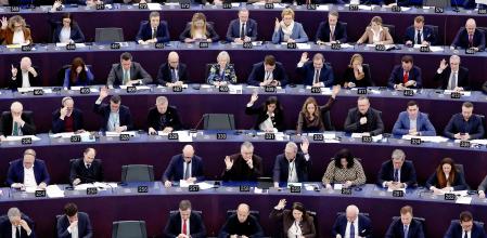 Miembros del Parlamento Europeo durante la sesión plenaria de este miércoles