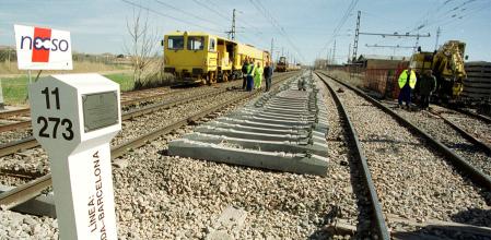 Obras en el trazado de alta velocidad a su paso por Lleida