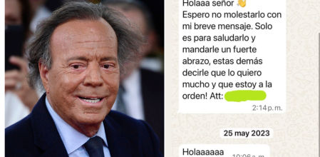 Julio Iglesias publica algunos mensajes de Whatsapp de las extrabajadoras que lo han denunciado por agresión sexual