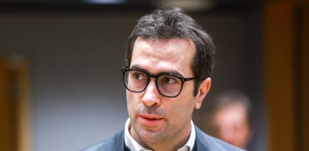 Carlos Cuerpo, en una imagen tomda en la reunión del Ecofin en Bruselas, el martes