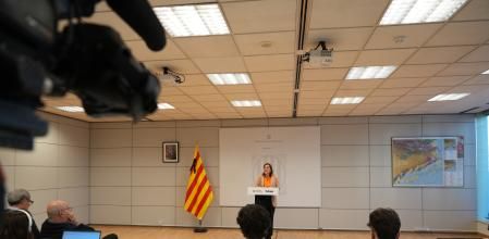 La conselleraPanequeahir després d’anunciar l’acord amb els maquinistes de Rodalies