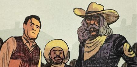 Detalle de una viñeta del cómic ‘Remington 1885’, de Polls y Sagar