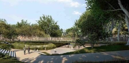 Recreació d’un tram del futur passeig del parc de la Ciutadella