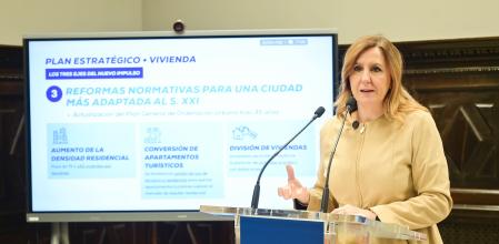 María José Catalá, este lunes en la presentación del plan estratégico de vivienda de su gobierno