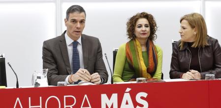 Pedro Sánchez, este lunes durante la reunión de la ejecutiva federal del PSOE&nbsp;