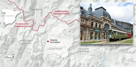 Ubicación de la estación de Canfranc