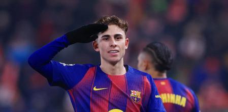 Fermín López celebrant el doblet a Praga, amb què va assolir els deu gols aquesta temporada