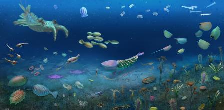 Reconstrucción artística de la biota de Huayuan