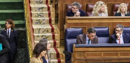 Les diputades deJuntsamb elgrup delGoverna l’hemicicle delCongrés