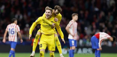 Els jugadors delBodøcelebren un dels dosgolsaconseguits contra l’Atlètic de Madrid