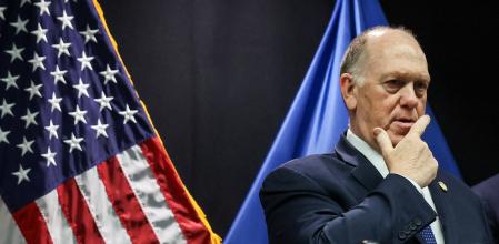 Tom Homancompareixent davant la premsa ahir a Minneapolis