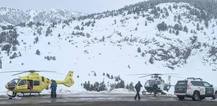 Equips de rescat després de l’allau d’ahir al picCibollés
