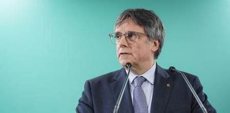 Carles Puigdemont, durante una rueda de prensa