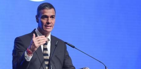 Pedro Sánchez, este jueves durante su intervención en la clausura del Congreso Nacional de Industria celebrado en Bilbao&nbsp;