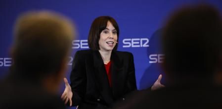 La ministra de Ciencia, Innovación y Universidades, y secretaria general del PSPV-PSOE, Diana Morant, durante su intervención este viernes en 'Encuentros SER'&nbsp;