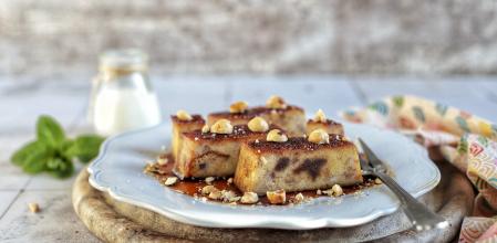 Pudin de bizcochos con haba tonka