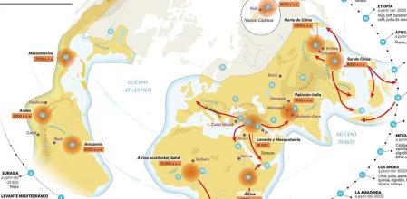 Detalle de uno de los mapas publicado en 'La historia del mundo. Un atlas'