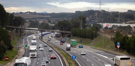 La autopista en el paso por Gelida ya ha recuperado la normalidad aunque las obras siguen en la vía. 09-02-2026. Foto: Miquel Muñoz / Shooting.