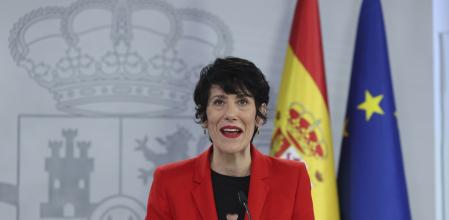 La portavoz del Gobierno, la socialista Elma Saiz, este martes en la Moncloa tras la reunión del Consejo de Ministros&nbsp;