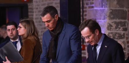 El presidente del Gobierno, Pedro Sánchez, durante la cumbre europea del castillo de Alden Biesen