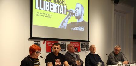 Rueda de prensa de la ANC para presentar el manifiesto de 200 catedráticos pidiendo la libertad de Hásel.