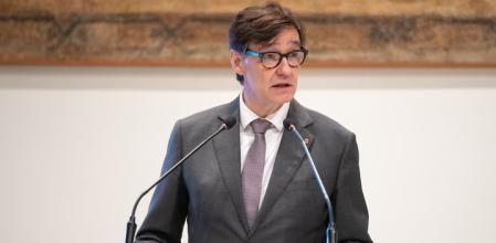 El president de la Generalitat, Salvador Illa, en una intervención ante la prensa en diciembre en el Palau