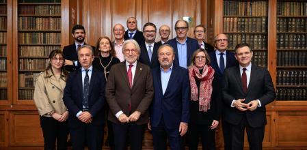La presentación de la comisión para la movilidad, con Sánchez Llibre y Mateu en el centro