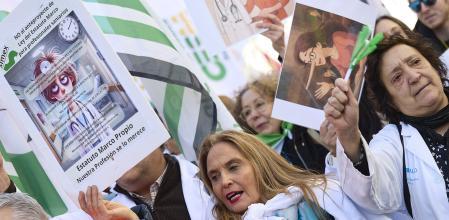 Momento de la manifestación celebrada esta mañana en Madrid