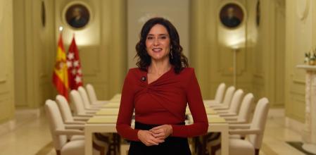 Captura del vídeo de Isabel Diaz Ayuso a la cumbre MAGA de Florida (por videoconferencia), hecho publico por la Comunidad de Madrid.