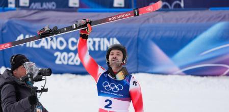 Loic Meillard, este lunes en Bormio