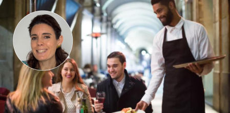 El gesto que haces para ayudar a los camareros pero que es un error de protocolo, según la experta María José Gómez: ''Alteras el orden del servicio''