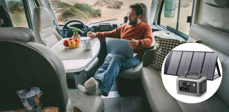 Las baterías portátiles permiten garantizar el suministro de energía para alimentar dispositivos electrónicos, como un ordenador portátil, en las escapadas en autocaravana o camper