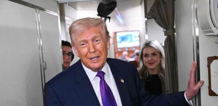 El presidente Donald Trump habló este jueves sobre lo ocurrido en el Reino Unidos durante su vuelo a Georgia para un acto de estilo electoral